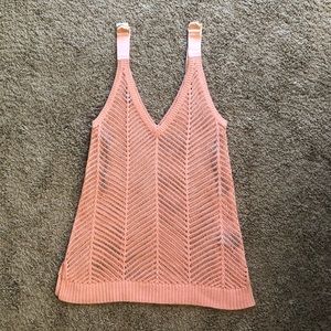 Open Knit Sleeveless Sweater Top